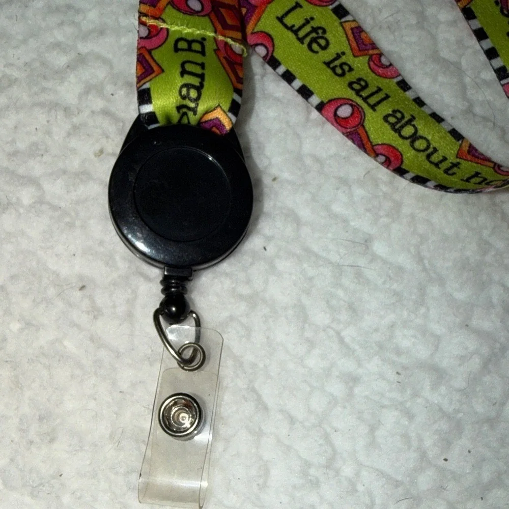 Inspirational Quote Lanyard Retractable ID Badge Reel Plan B Green Geometric